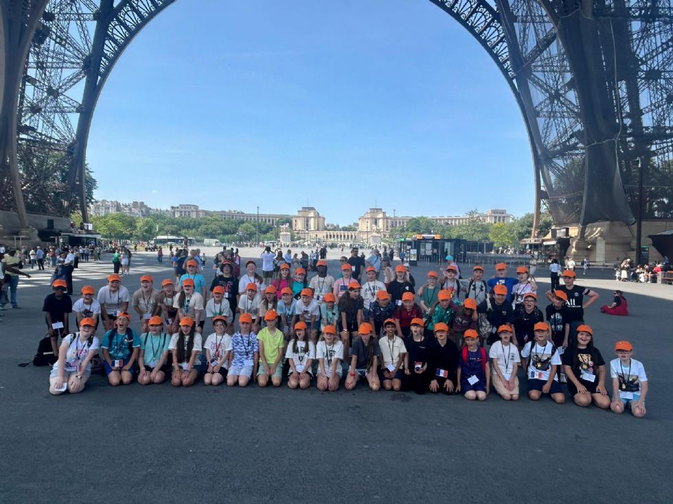 At the foot of the Eiffel Tower